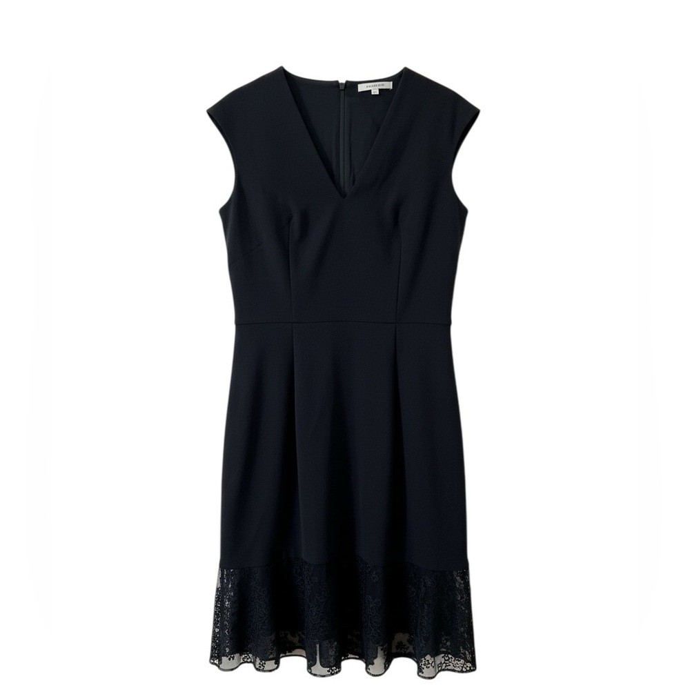 Carven Black Midi Dress with Lace Detail
